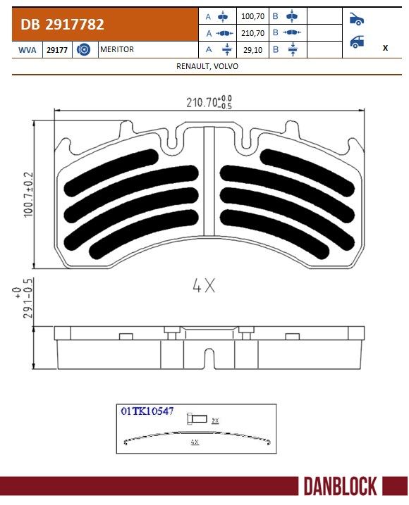 Set placute frana,frana disc DB 2917782 DANBLOCK